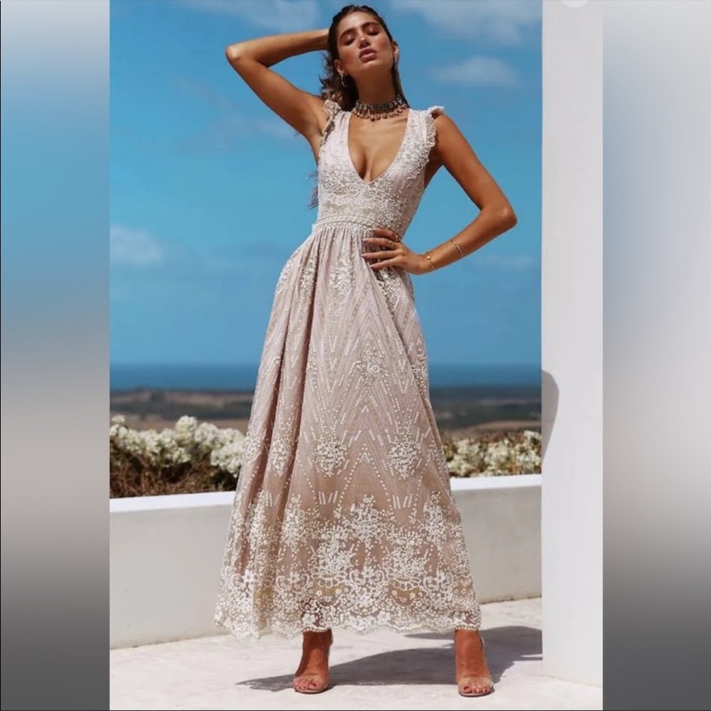 Hello molly gold on the ceiling maxi dress
